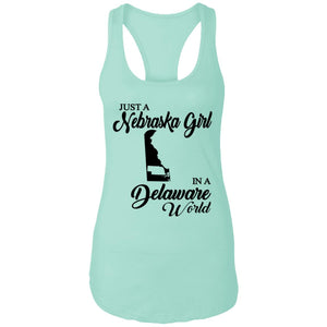 Just A Nebraska Girl In A Delaware World T-Shirt - T-shirt Teezalo