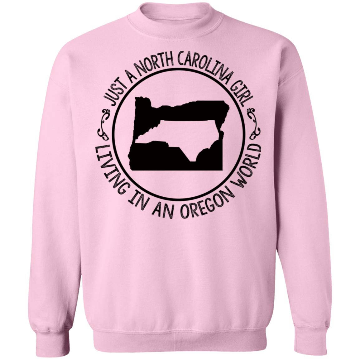 North Carolina Girl Living In Oregon World T- Shirt - T-shirt Teezalo