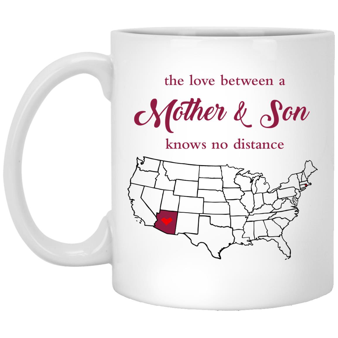 Arizona Rhode Island The Love Between Mother And Son Mug - Mug Teezalo