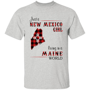 Just A New Mexico Girl Living In A Maine World T-shirt - T-shirt Born Live Plaid Red Teezalo