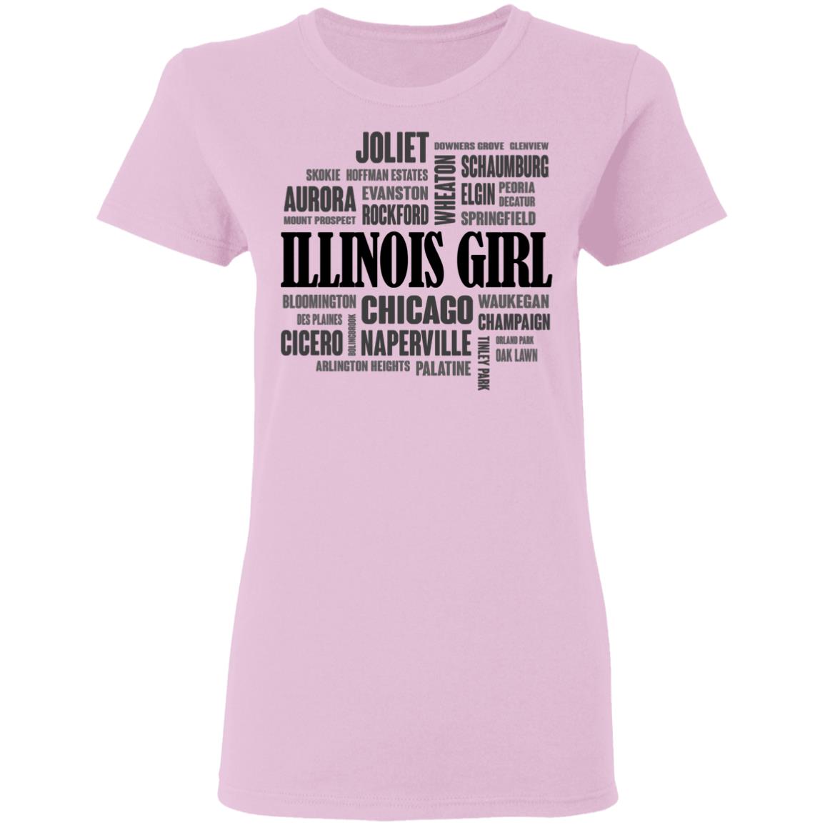 Illinois Girl And City T-shirt - T-shirt Teezalo