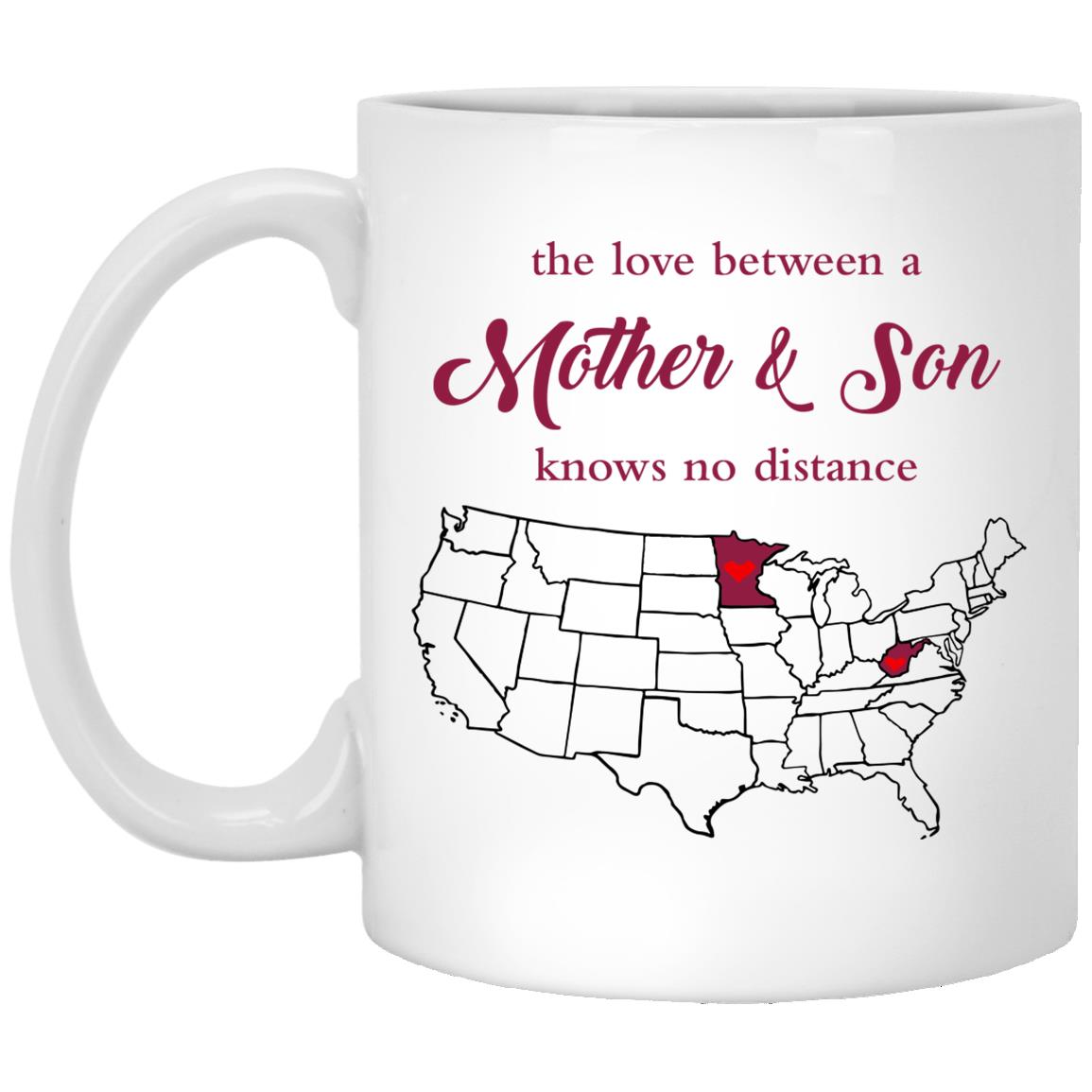 West Virginia Minnesota The Love Between Mother And Son Mug - Mug Teezalo