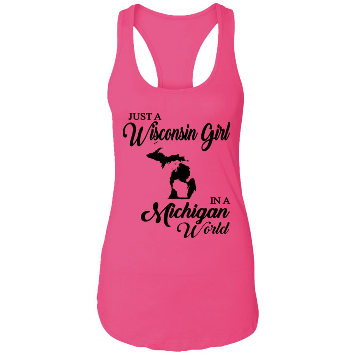 Just A Wisconsin Girl In A Michigan World T-shirt - T-shirt Teezalo