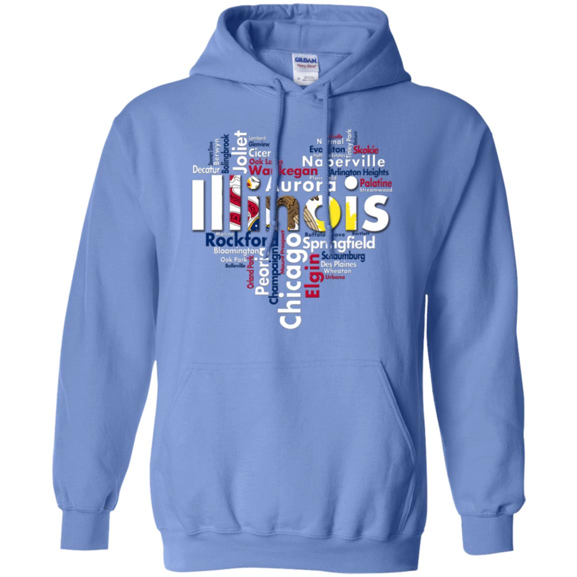 Illinois City Heart T-shirt - T-shirt Teezalo