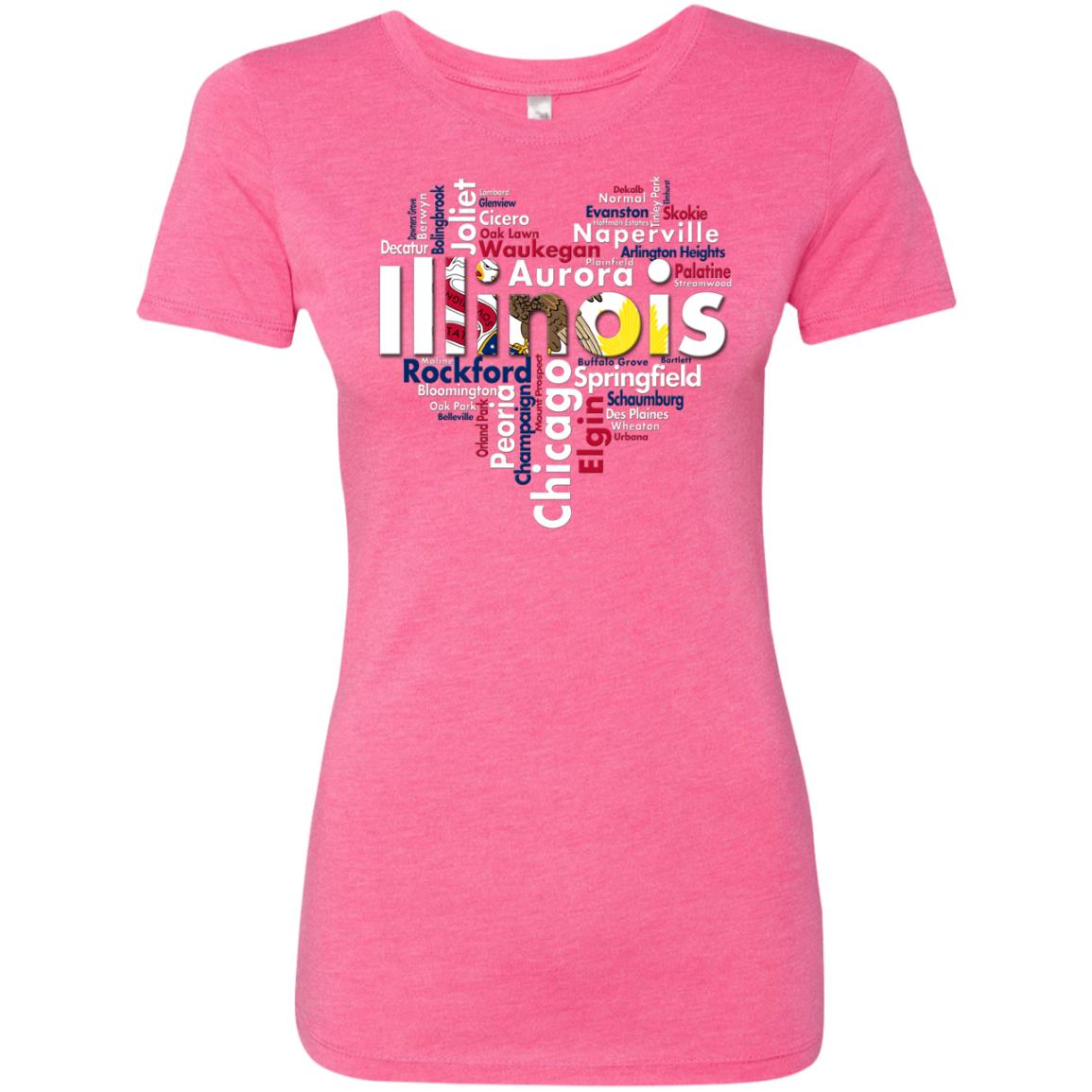 Illinois City Heart T-shirt - T-shirt Teezalo