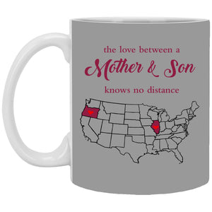 Illinois Oregon The Love Between Mother And Son Mug - Mug Teezalo