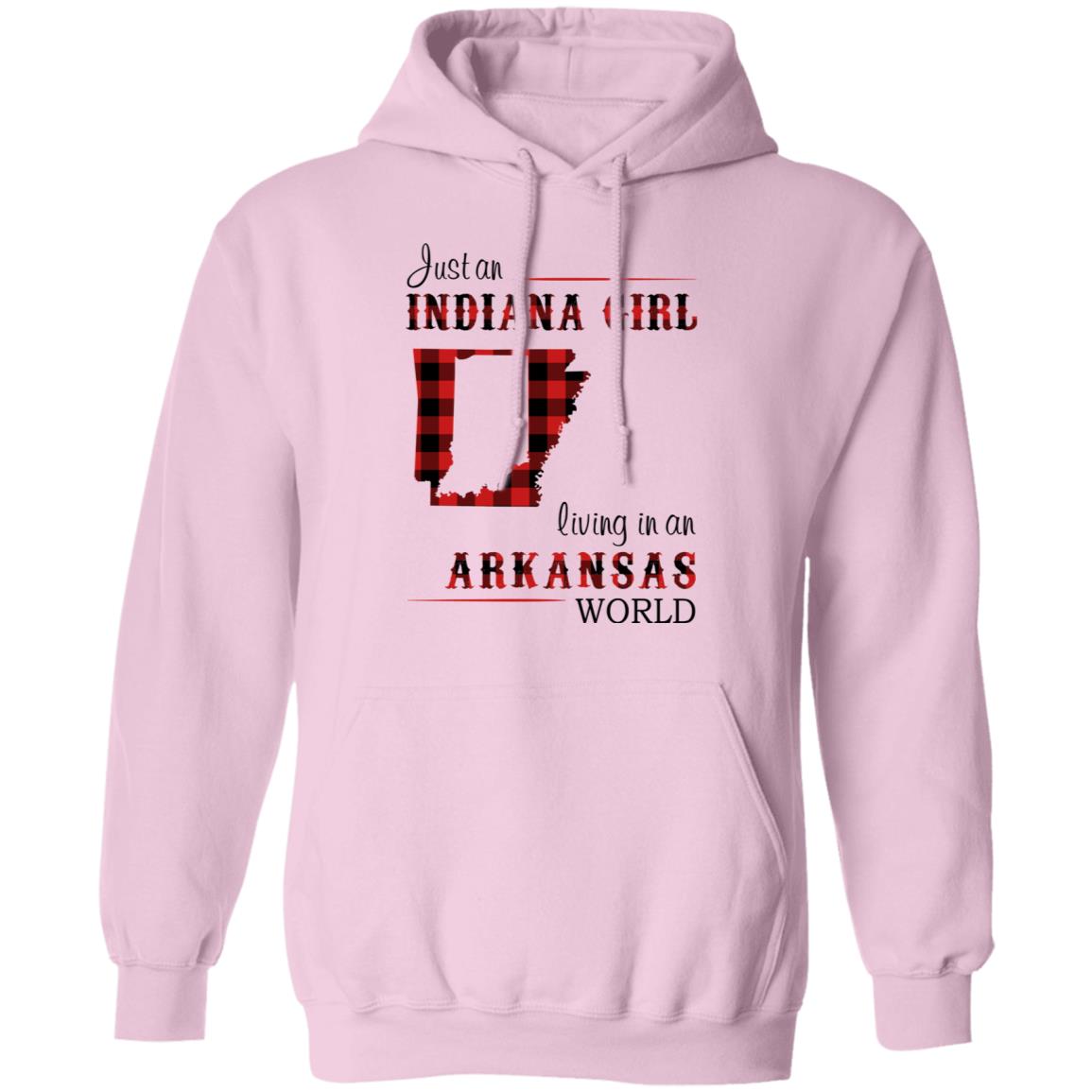 Just An Indiana Girl Living In An Arkansas World T- Shirt - T-shirt Born Live Plaid Red Teezalo