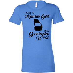 Just A Kansas Girl In A Georgia World T-Shirt - T-shirt Teezalo