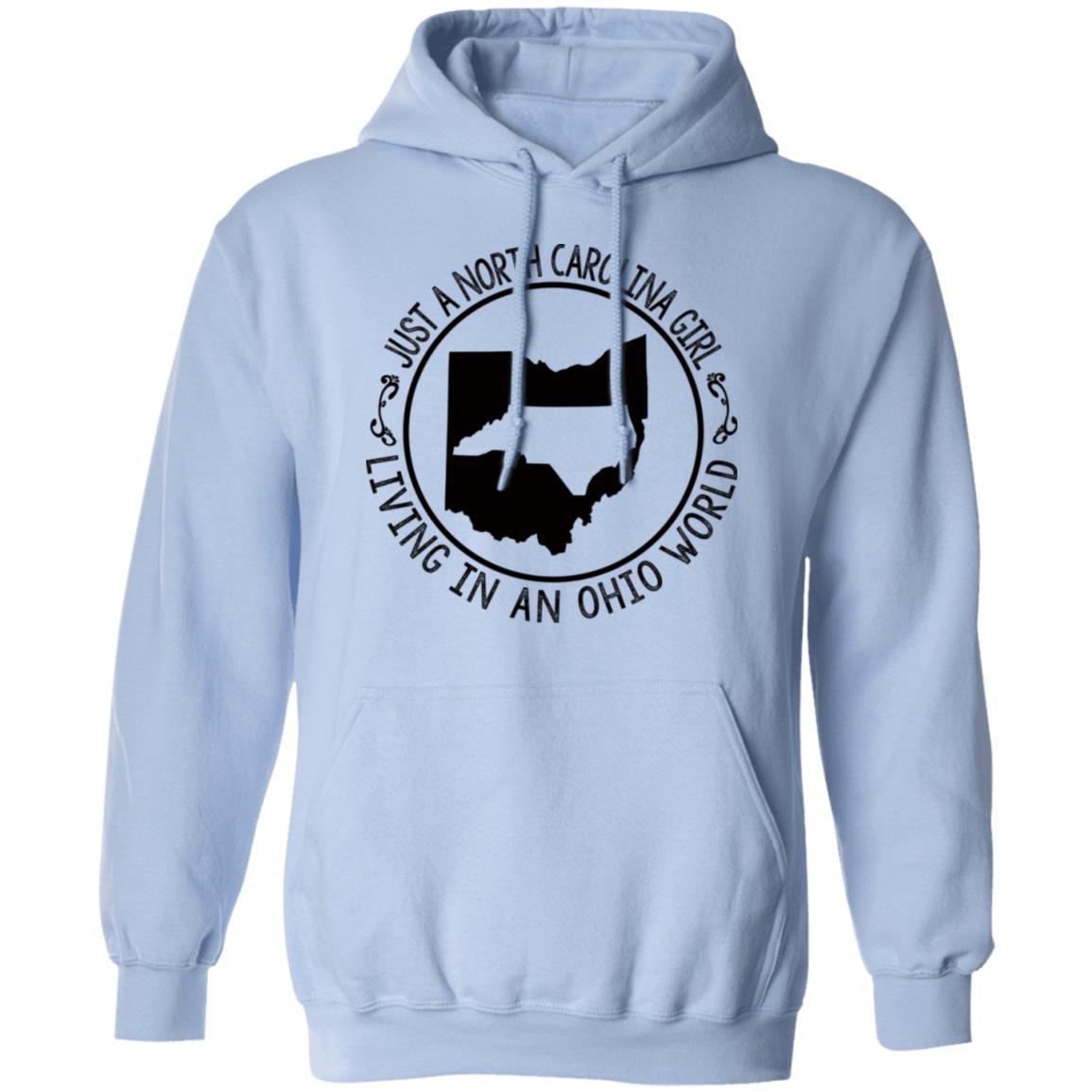 North Carolina Girl Living In Ohio World T- Shirt - T-shirt Teezalo