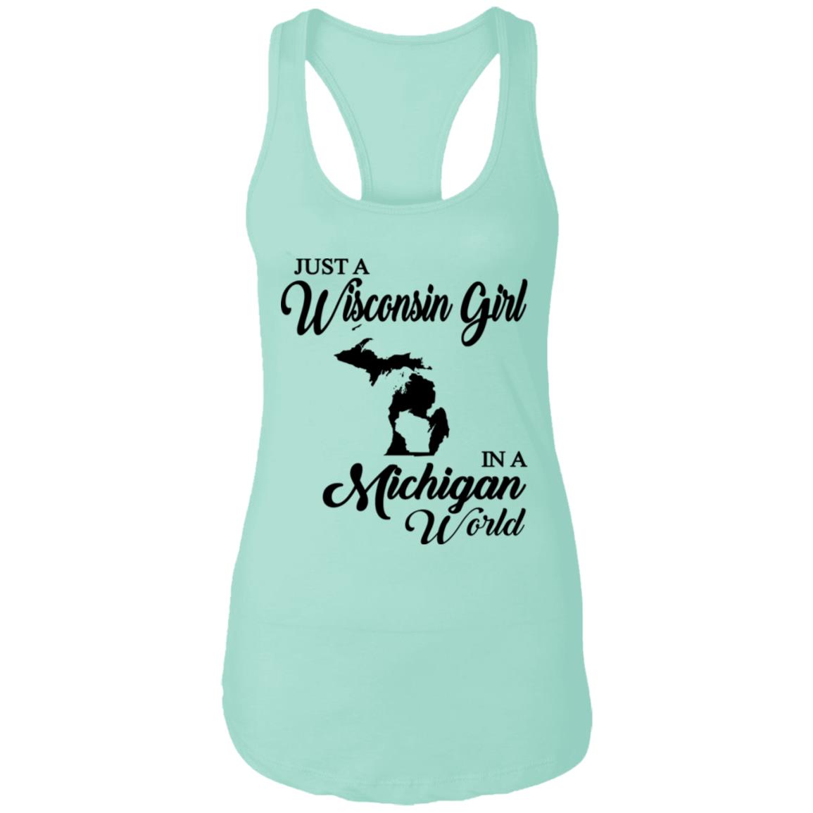 Just A Wisconsin Girl In A Michigan World T-shirt - T-shirt Teezalo