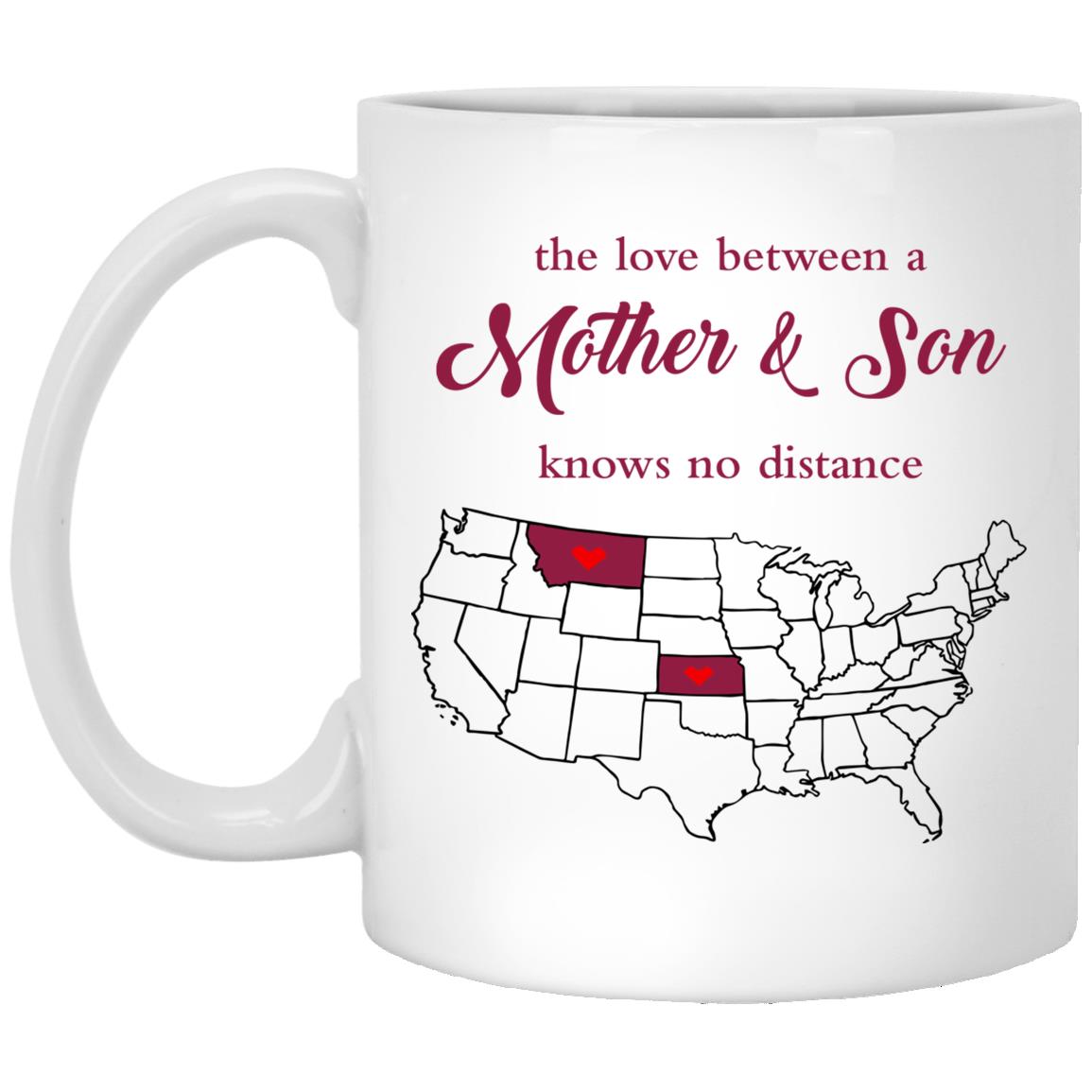 Montana Kansas The Love Between Mother And Son Mug - Mug Teezalo