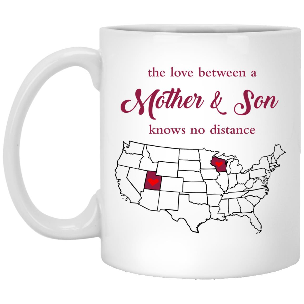 Wisconsin Utah The Love Between Mother And Son Mug - Mug Teezalo