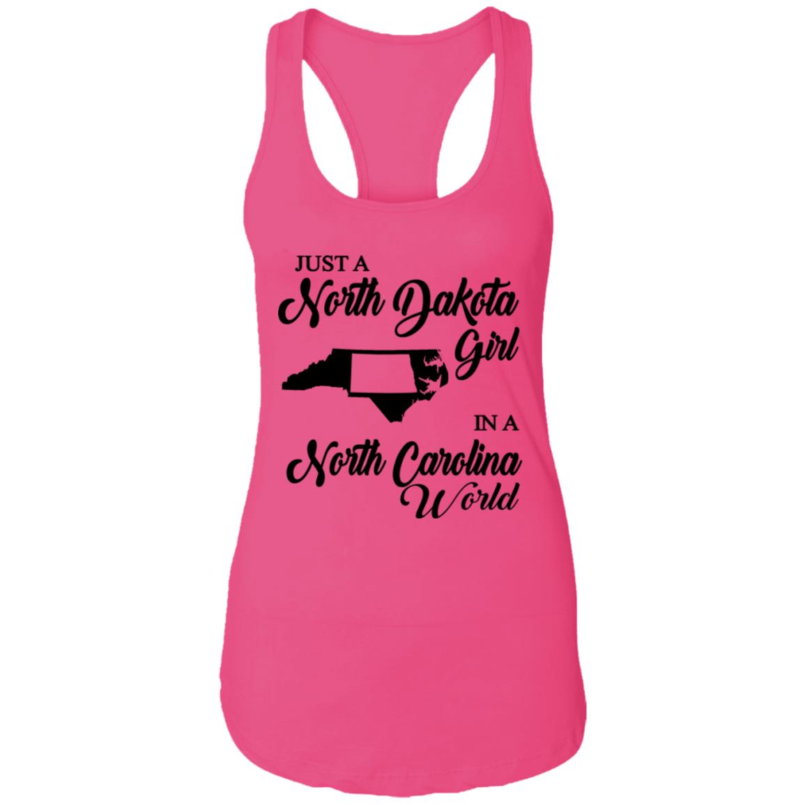 Just A North Dakota Girl In A North Carolina World T Shirt - T-shirt Teezalo