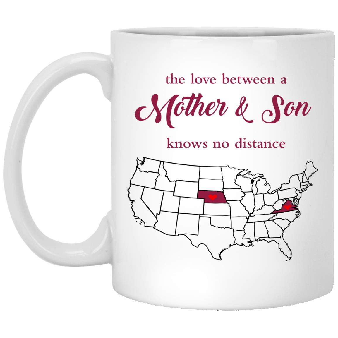 Virginia Nebraska The Love Between Mother And Son Mug - Mug Teezalo