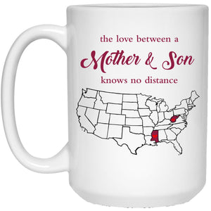 Mississippi West Virginia The Love Between Mother And Son Mug - Mug Teezalo