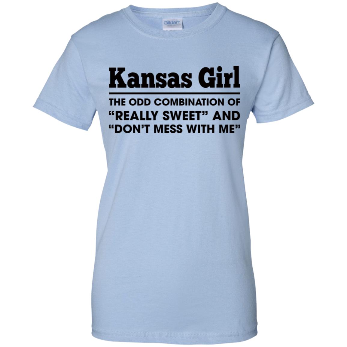 Kansas Girl Of Really Sweet And Don't Mess With Me T-Shirt - T-shirt Teezalo