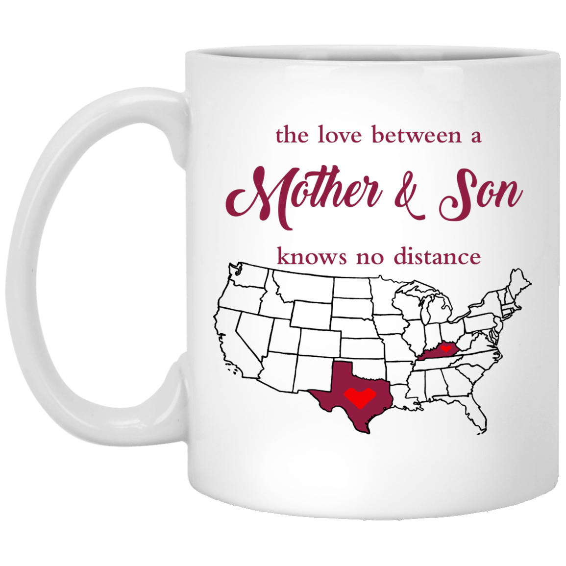 Kentucky Texas Love Between Mother And Son Mug - Mug Teezalo