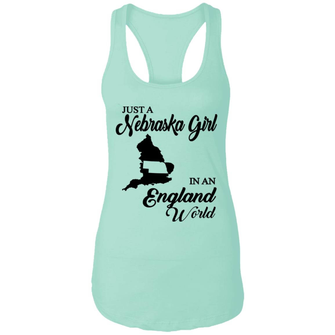 Just A Nebraska Girl In An England World T-Shirt - T-shirt Teezalo