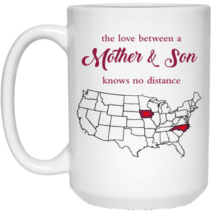Iowa North Carolina The Love Between Mother And Son Mug - Mug Teezalo