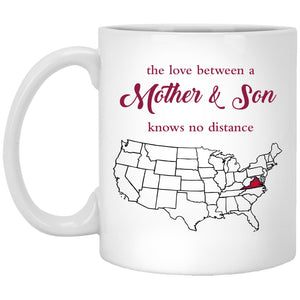 Rhode Island Virginia The Love Between Mother And Son Mug - Mug Teezalo