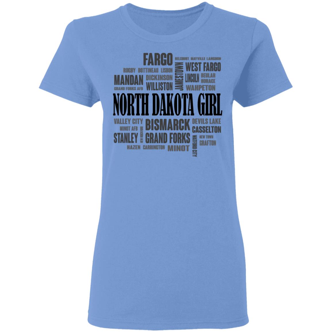 North Dakota Cities Map T Shirt - T-shirt Teezalo