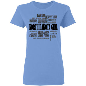 North Dakota Cities Map T Shirt - T-shirt Teezalo