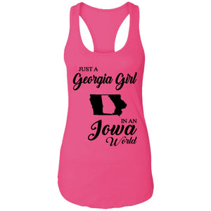 Just A Georgia Girl In An Iowa World T-Shirt - T-Shirt Teezalo