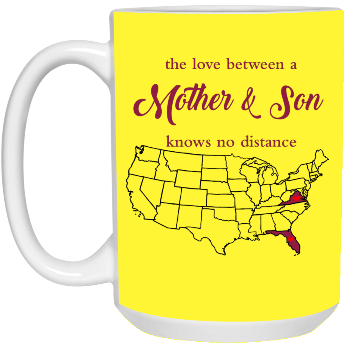 Virginia Florida Love Between Mother And Son Mug - Mug Teezalo
