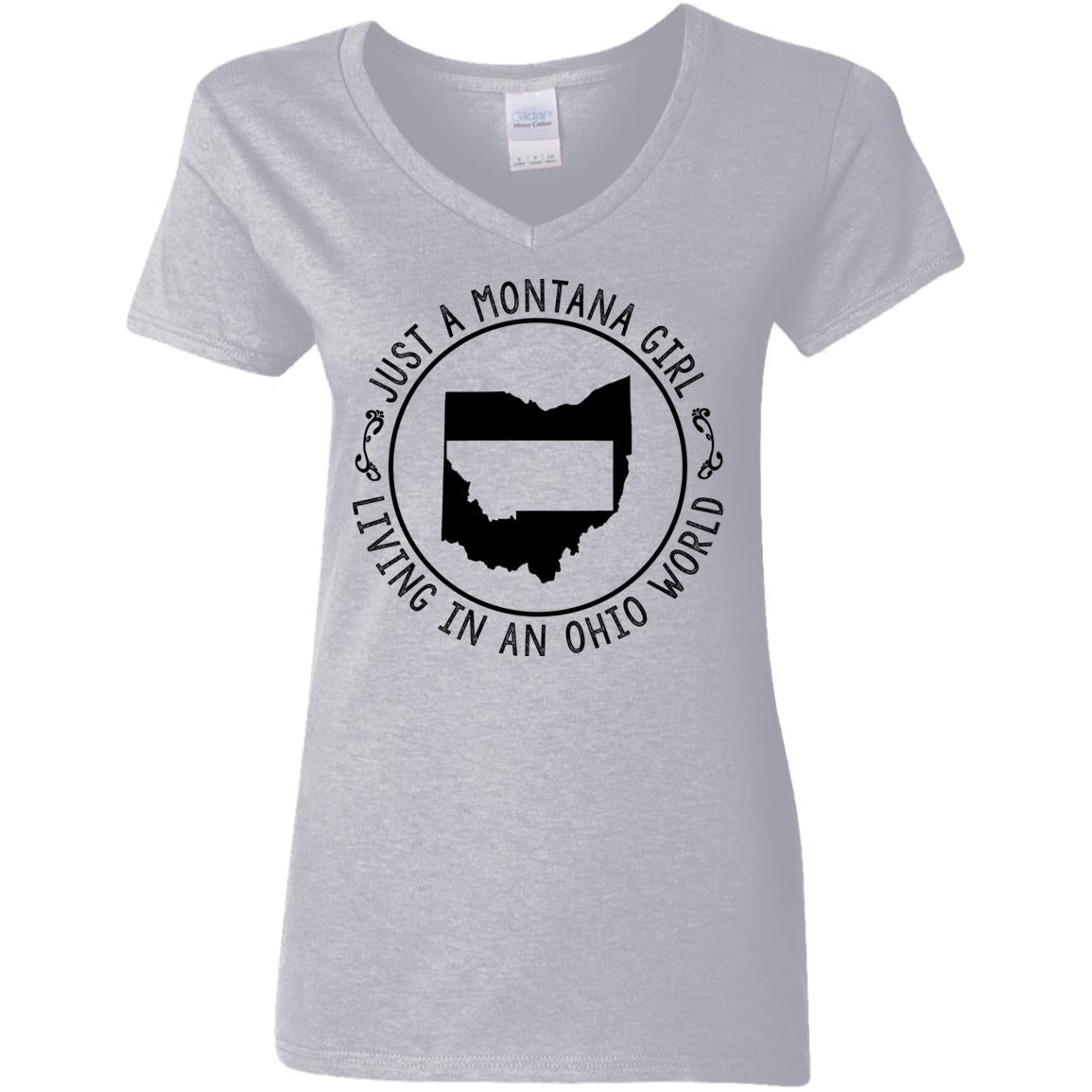 Montana Girl Living In Ohio World Hoodie - Hoodie Teezalo
