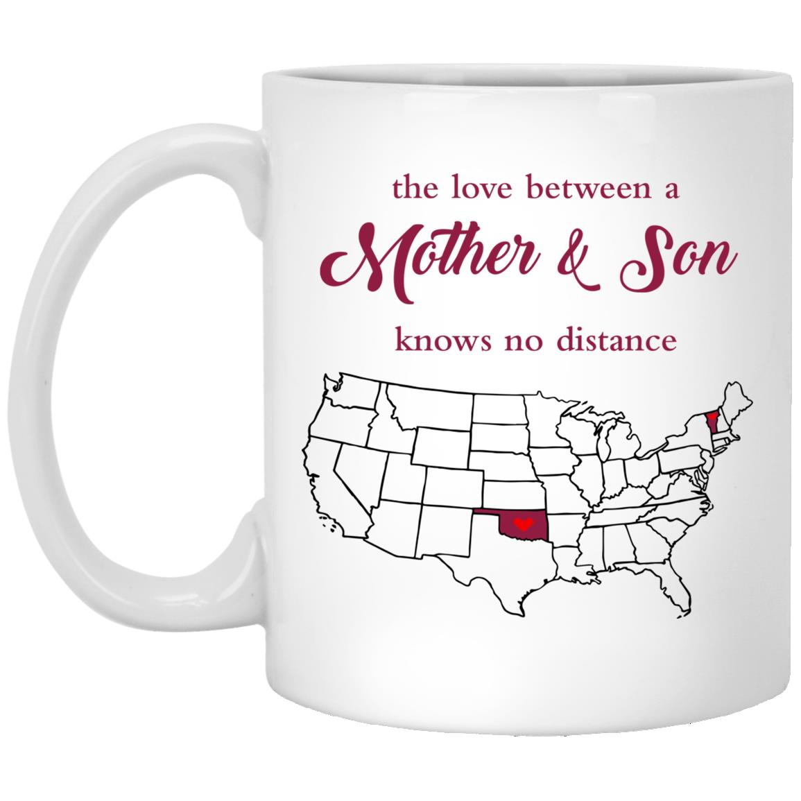 Oklahoma Vermont The Love Between Mother And Son Mug - Mug Teezalo