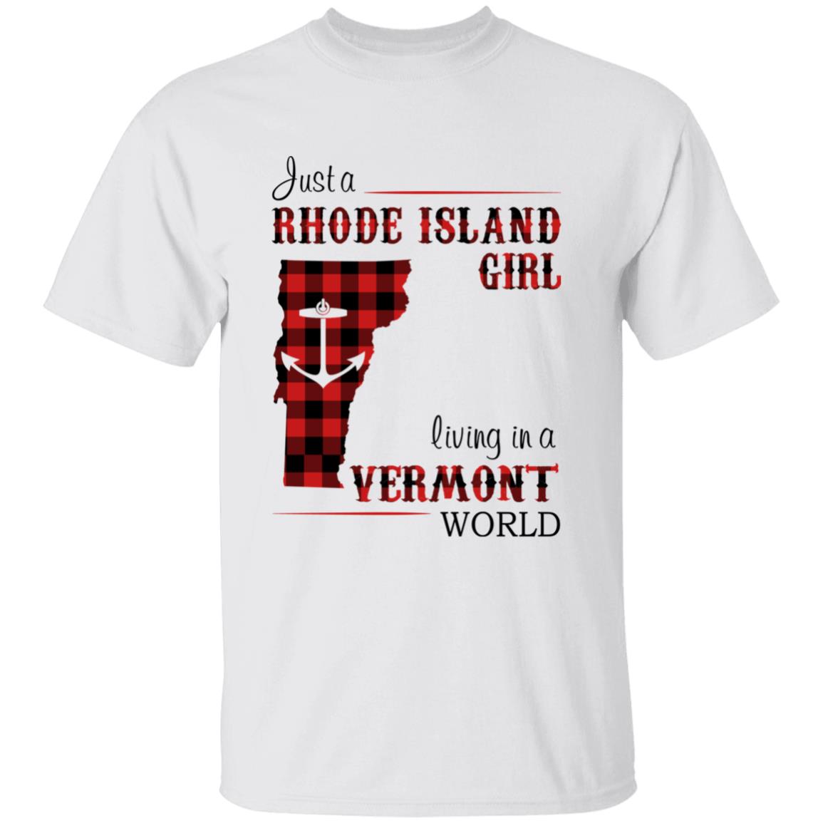 Just A Rhode Island Girl Living In A Vermont World T-shirt - T-shirt Born Live Plaid Red Teezalo