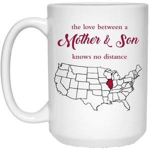 Rhode Island Illinois The Love Between Mother And Son Mug - Mug Teezalo