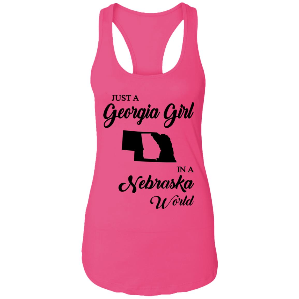 Just A Georgia Girl In A Nebraska World T-Shirt - T-shirt Teezalo