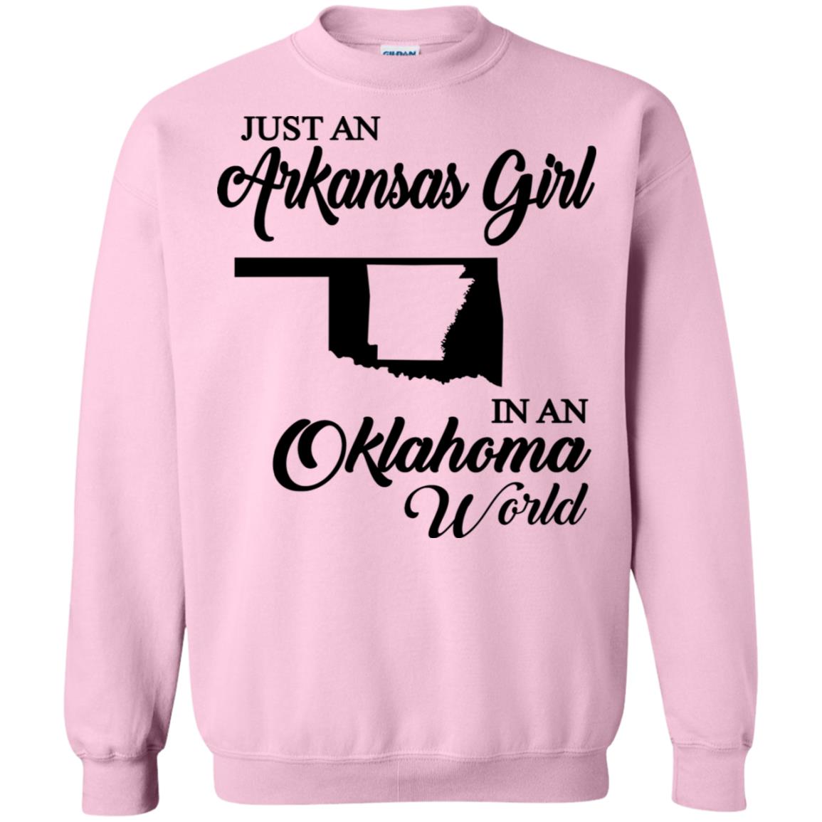 Just An Arkansas Girl In An Oklahoma World T-Shirt - T-shirt Teezalo
