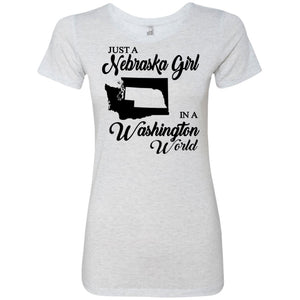 Just A Nebraska Girl In A Washington World T-Shirt - T-shirt Teezalo