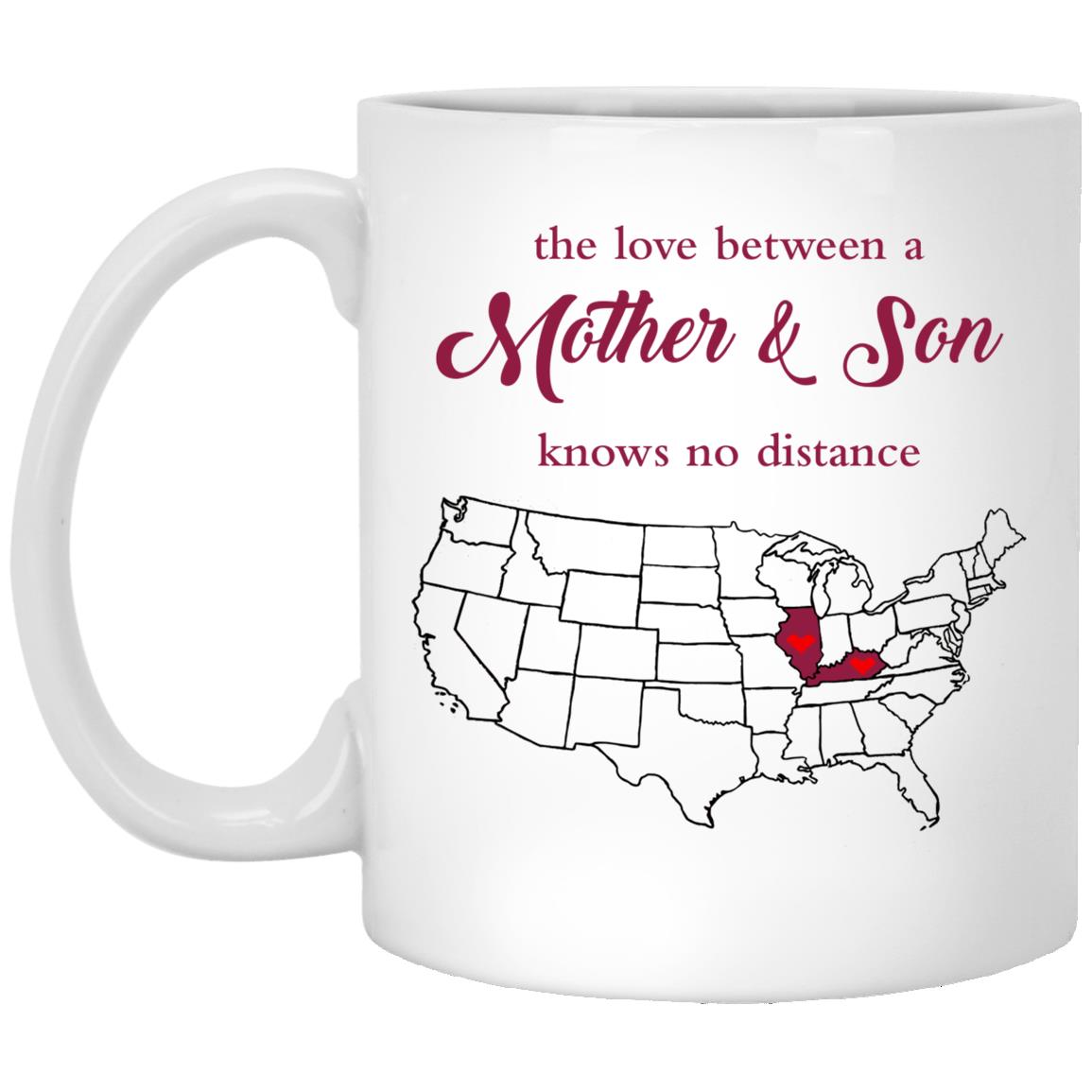 Illinois Kentucky The Love Between Mother And Son Mug - Mug Teezalo