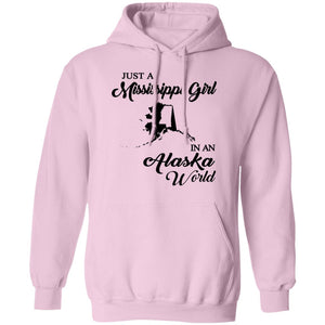 Just A Mississippi Girl In An Alaska World T-Shirt - T-shirt Teezalo