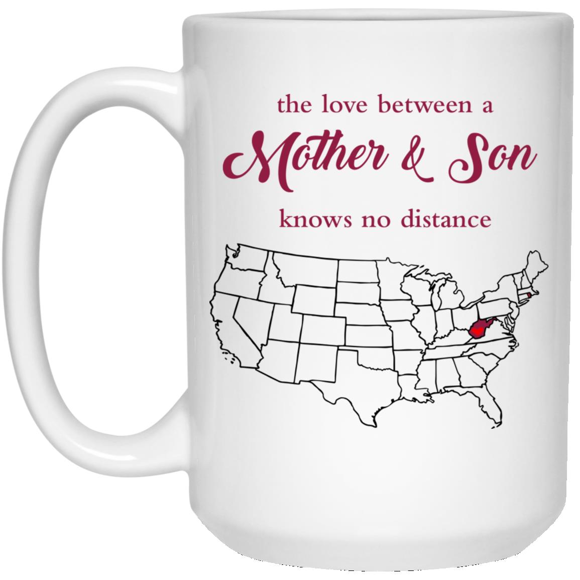 Rhode Island West Virginia The Love Between Mother And Son Mug - Mug Teezalo