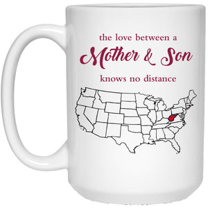Rhode Island West Virginia The Love Between Mother And Son Mug - Mug Teezalo