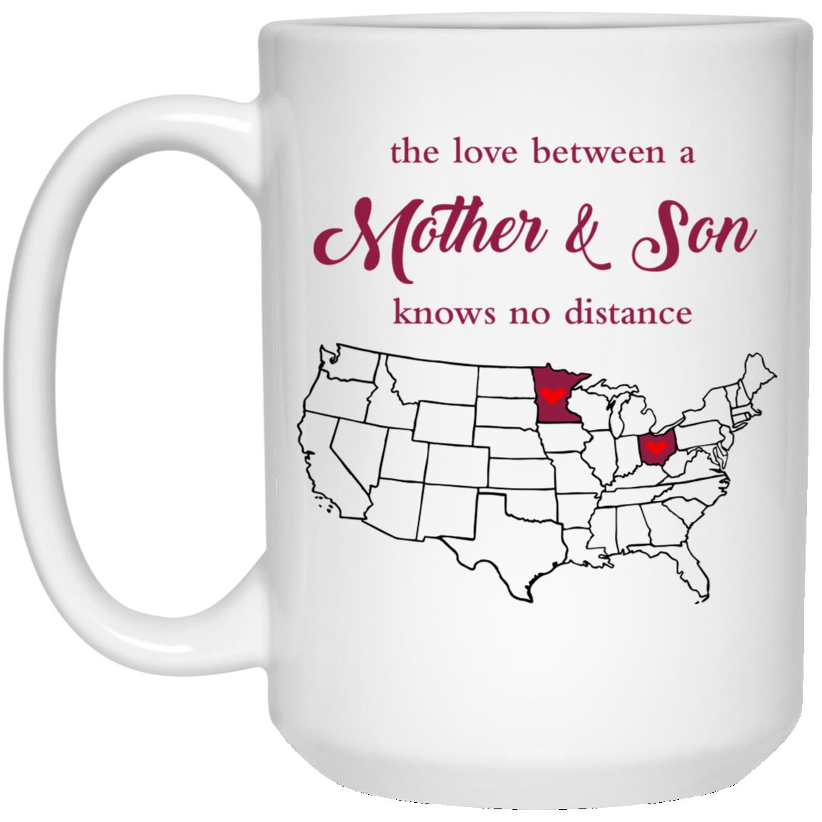 Minnesota Ohio The Love Between Mother And Son Mug - Mug Teezalo