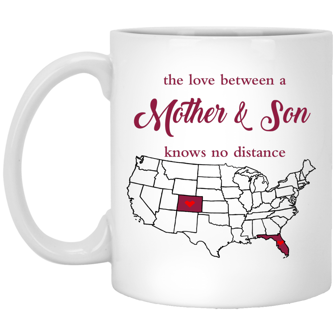 Florida Colorado The Love Between Mother and Son Mug - Mug Teezalo