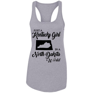 Just A Kentucky Girl In A North Dakota World T-Shirt - T-shirt Teezalo