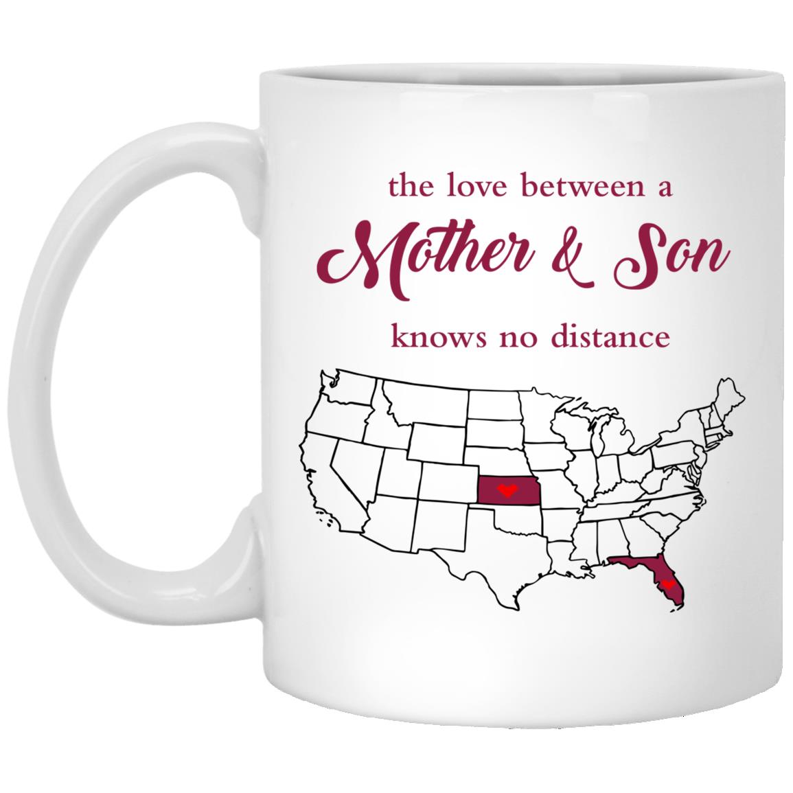 Kansas Florida The Love Between Mother And Son Mug - Mug Teezalo
