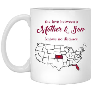 Kansas Florida The Love Between Mother And Son Mug - Mug Teezalo