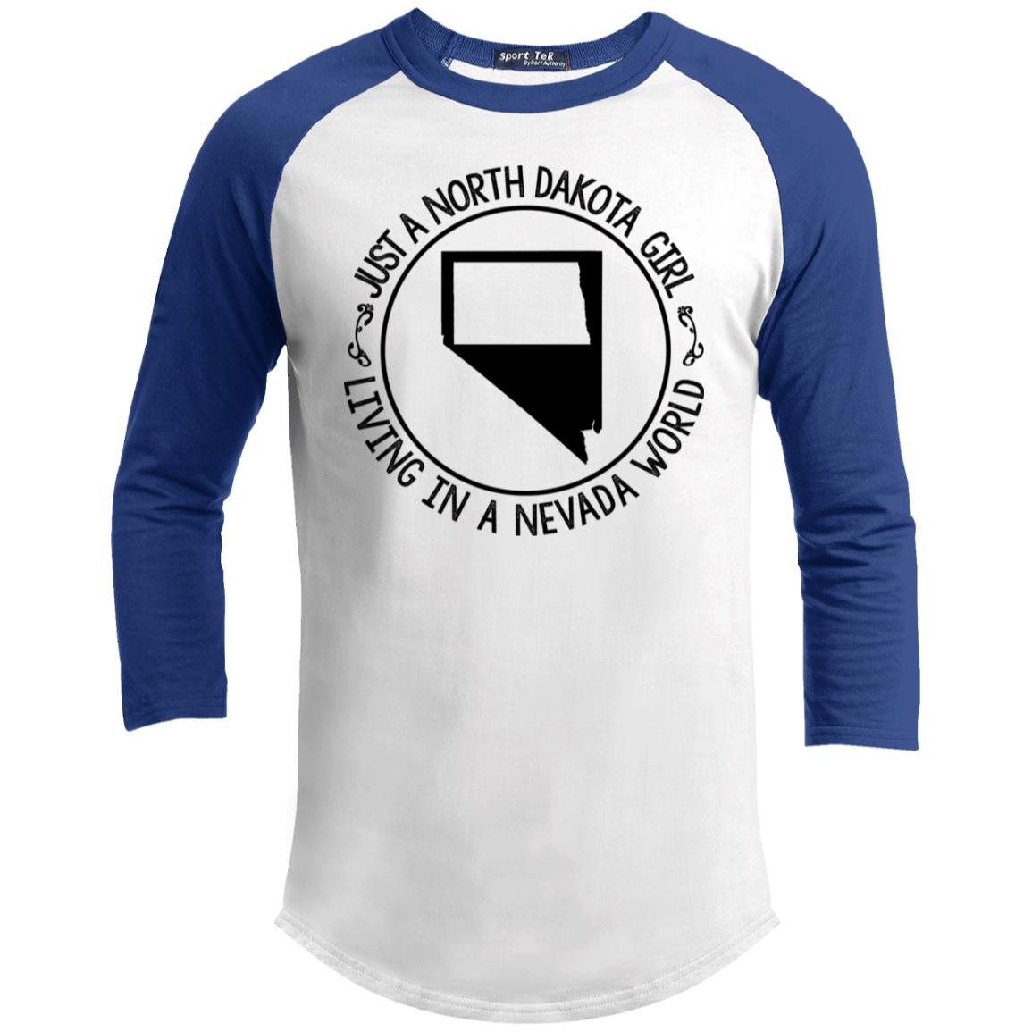 North Dakota Girl Living In Nevada World T Shirt - T-shirt Teezalo