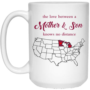 Michigan Minesota	The Love Between Mother And Son Mug - Mug Teezalo