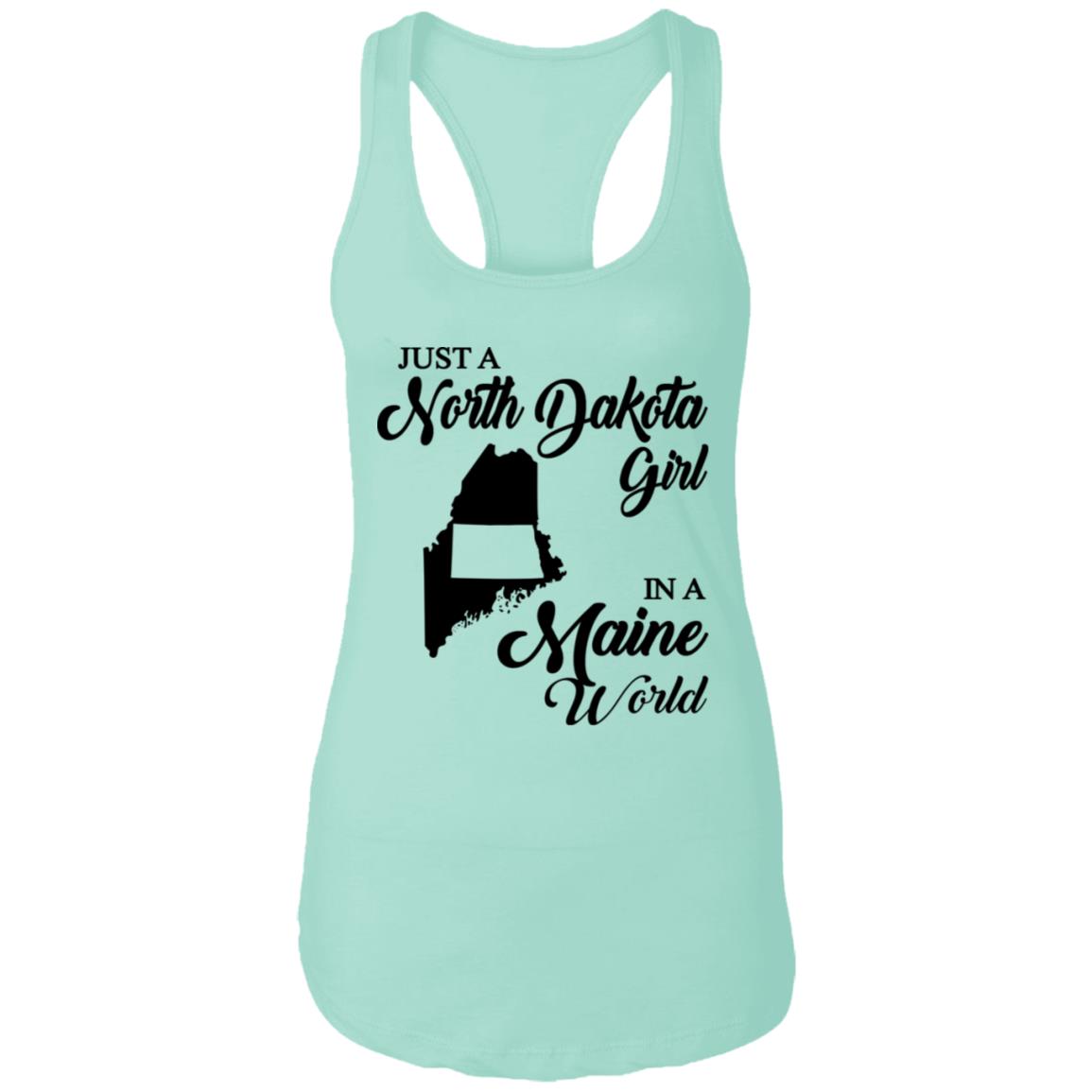 Just A North Dakota Girl In A Maine World T Shirt - T-shirt Teezalo