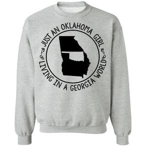 Just An Oklahoma Girl Living In A Georgia World T Shirt - T-shirt Teezalo