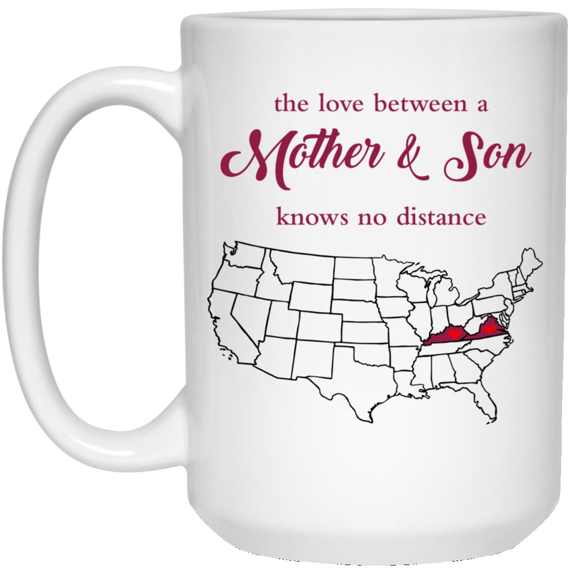 Virginia Kentucky The Love Between Mother And Son Mug - Mug Teezalo