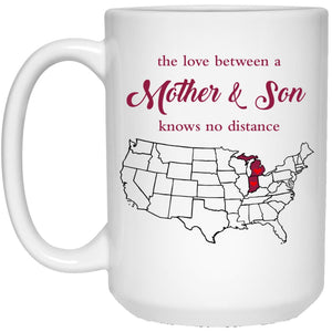 Michigan Indiana The Love Between Mother And Son Mug - Mug Teezalo